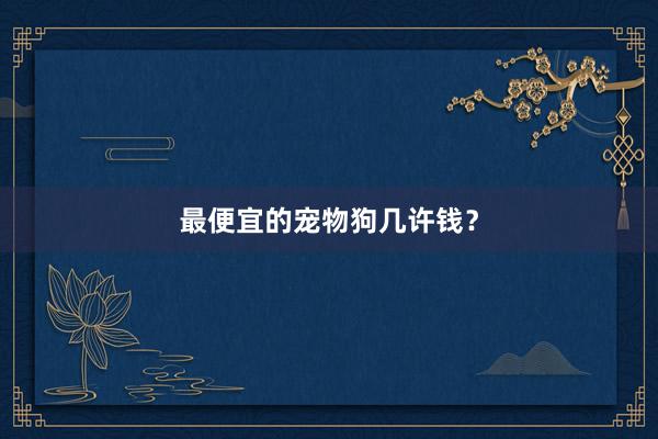 最便宜的宠物狗几许钱?